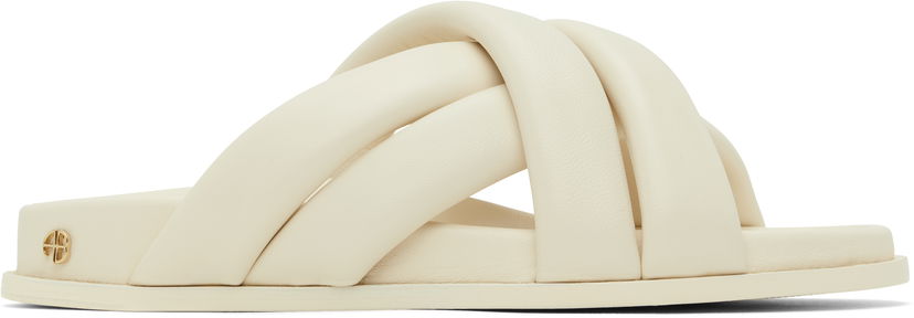 Spodnje perilo in nogavice Anine Bing ANINE BING Lizzie Padded Slide Sandals Bela | A-14-4028-150