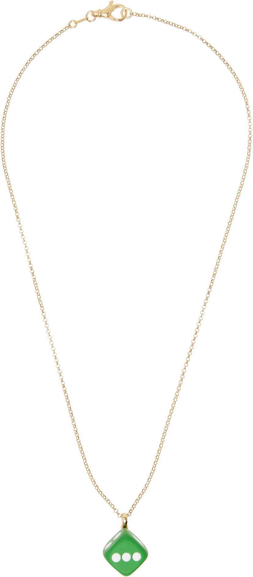 Ogrlica VEERT VEERT Dice Pendant Necklace Zelena | CA06PL