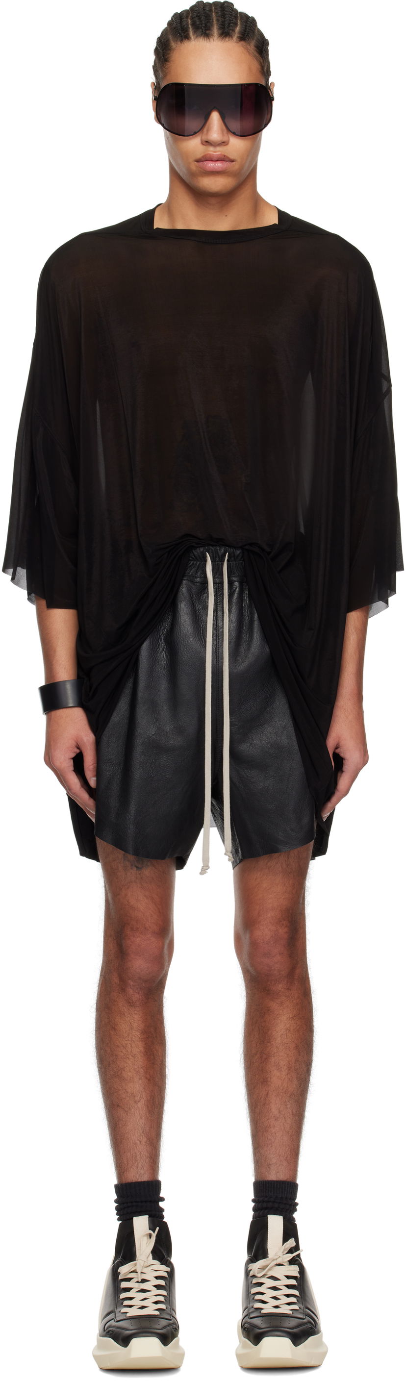 Kratke hlače Rick Owens Rick Owens Hollywood Tommy Sheer T-Shirt Črna | RR01E5283 BZ