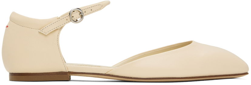 Oblačila Aeyde Aeyde Miri Ankle Strap Flats Bež | A11-FL-RKLS08FL47-SS24-100-007