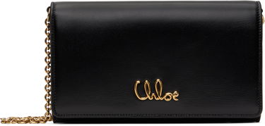 Denarnica CHLOÉ Chloe Iconic Flap Wallet on Chain Črna | CH25SP485O16, 0