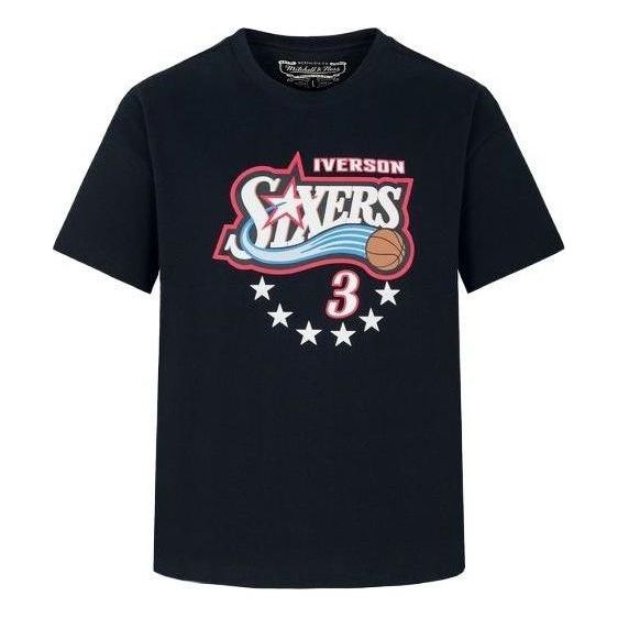 Majica Mitchell & Ness Mitchell & Ness x NBA Philadelphia 76ers Allen Iverson 3 T-Shirt Mornarica | MNJYSST22017-BLACK