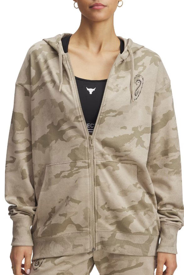 Pulover Under Armour Project Rock Heavyweight Full Zip Hoodie Bež | 1389708-299