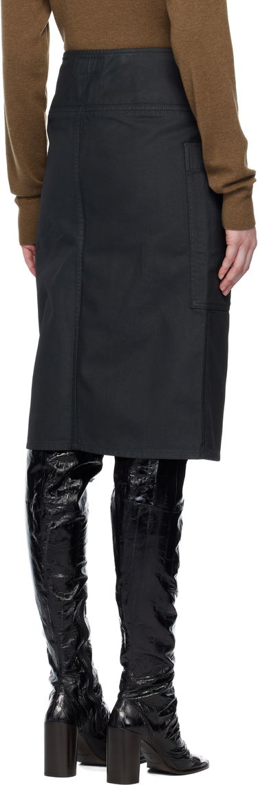 Krila LEMAIRE Apron Denim Midi Skirt Črna | SK1055 LD1059, 2