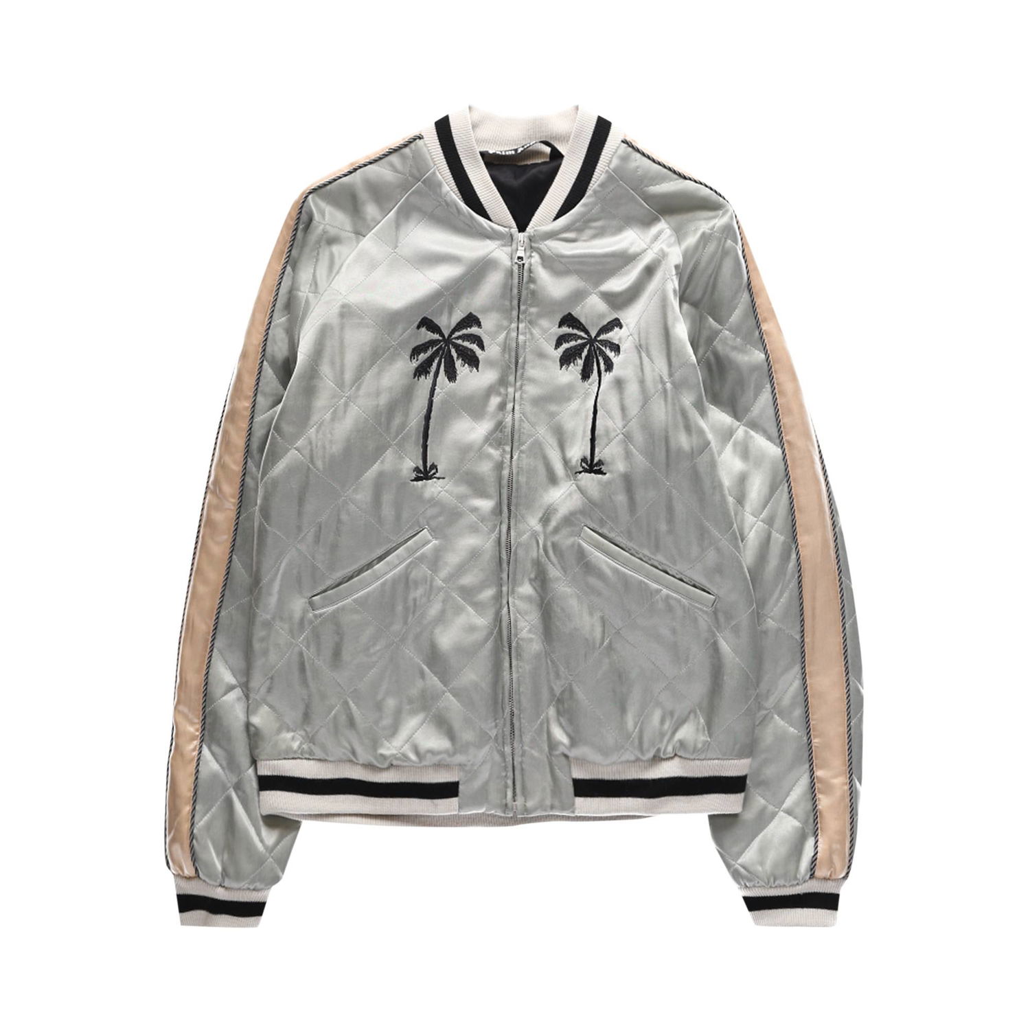 Bomber jakna Palm Angels Life Is Palm Souvenir Jacket Siva | PMEA110F22FAB0020910, 1