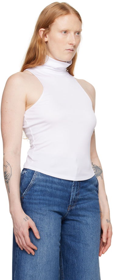 Majica brez rokavov Anine Bing Jennie Sleeveless Turtleneck Tank Top Bela | A-08-0407-100, 1