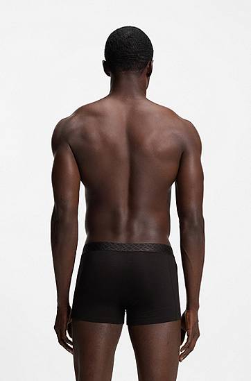 Boksarice BOSS Three-pack of stretch-cotton trunks Črna | 50546745, 1