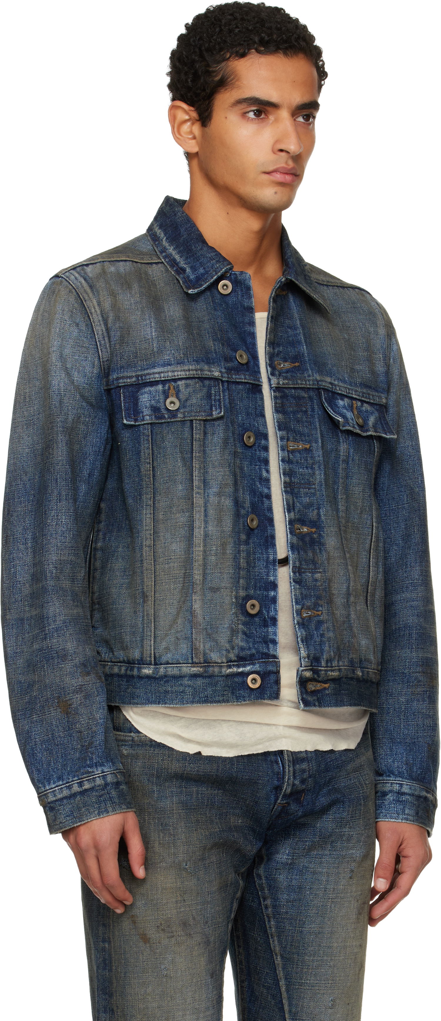 Jakna Rick Owens Concordians Trucker Denim Jacket Modra | DL02E2788 HVWJP, 1