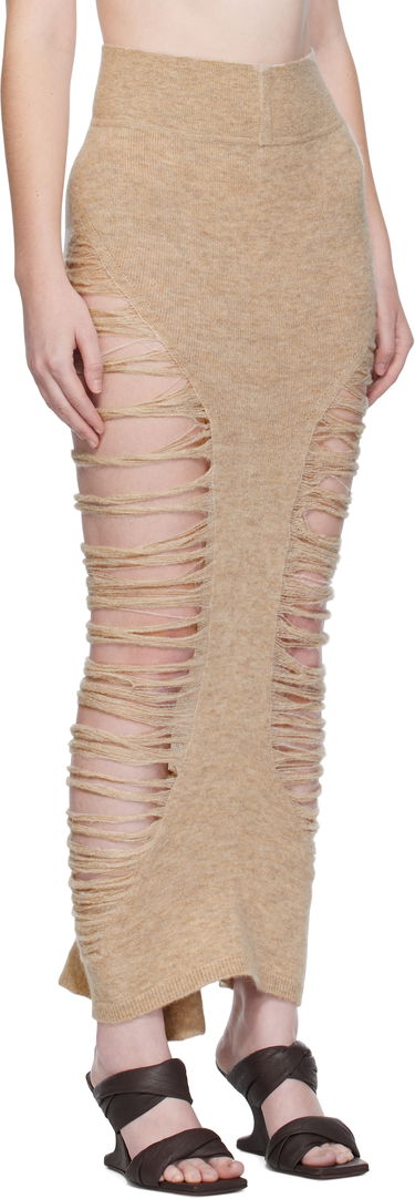 Krila Rick Owens Rick Owens Calf Dauphine Midi Skirt Rjava | RP02E4685 KGRIDP, 4
