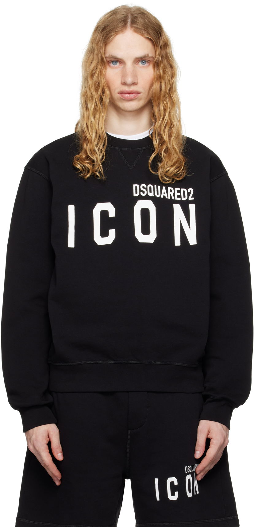 Pleteni pulover DSQUARED2 Crewneck Cool Fit Sweater Črna | S79GU0004_D25015