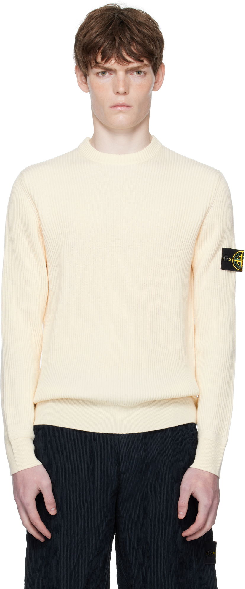 Pleteni pulover Stone Island Stone Island Full Rib RWS Wool Sweater Rumena | K2S15 5100053 S00C2