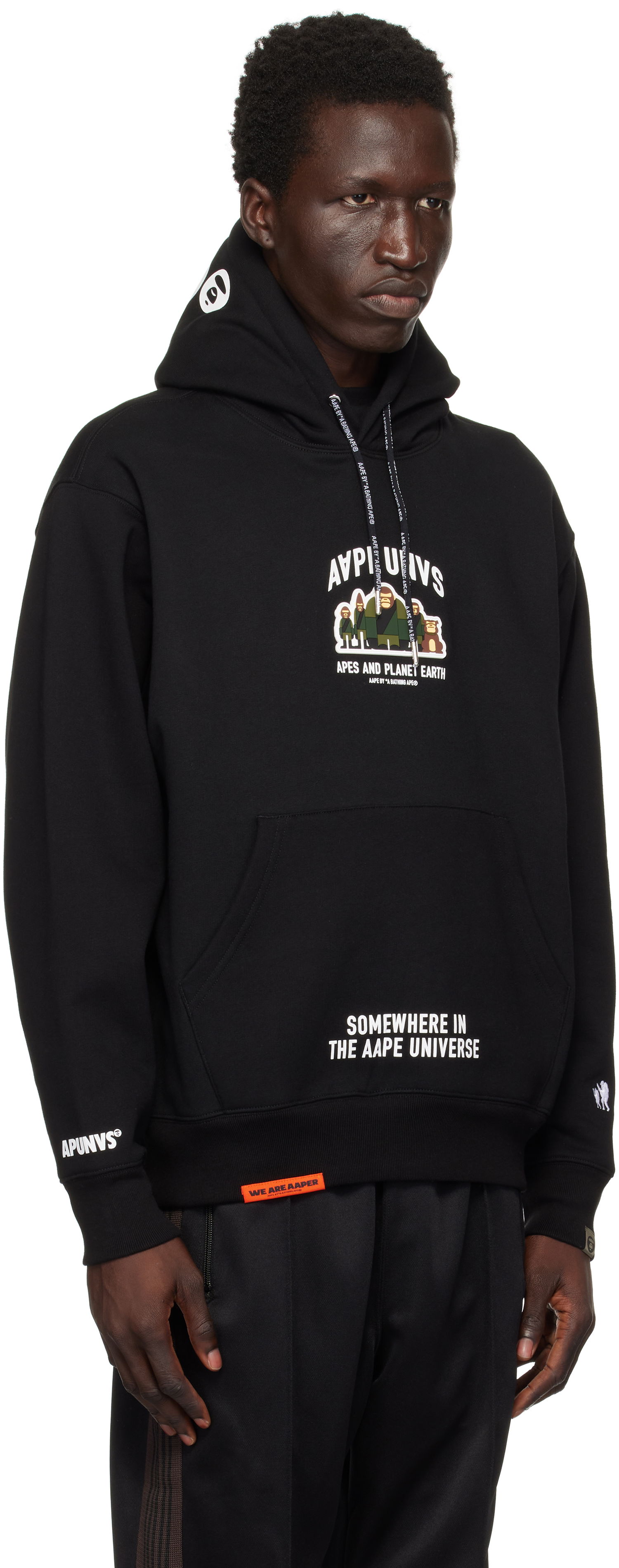 Pulover AAPE by A Bathing Ape AAPE by A Bathing Ape 'AAPER' Pullover Hoodie Črna | AAPSWMB378XXNBKX, 1
