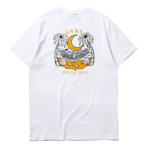 Majica Vans Vans Skeleton Palm Print T-Shirt Bela | VN0A4P59WHT