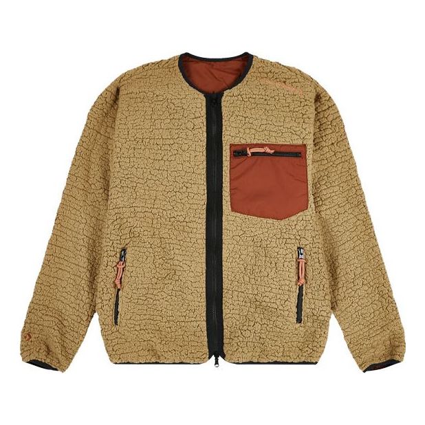 Pleteni pulover Converse Reversible Polar Fleece Jacket Rjava | 10021950-A04