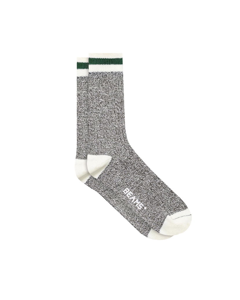 Nogavice BEAMS Beams+ Rag Crew Socks Siva | 38430005479-05