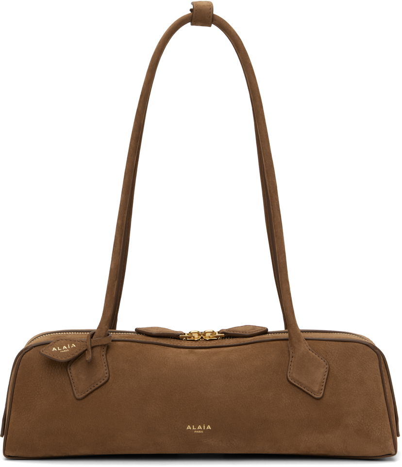Torba za čez ramo Alaïa 'Le Teckel' Medium Suede Bag Rjava | AA1S06033CA214