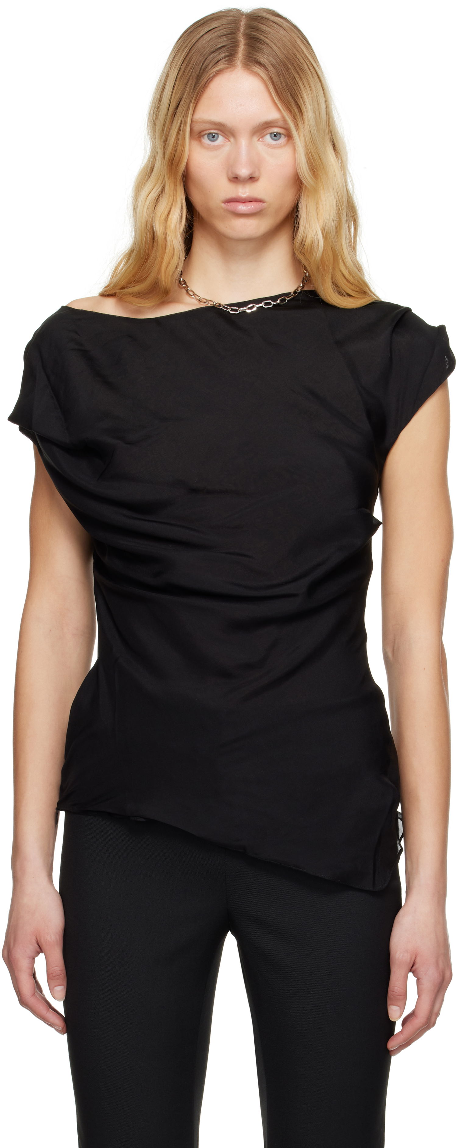 Majica brez rokavov Entire Studios Twist Blouse Črna | ESW-S25-8006-RA, 0