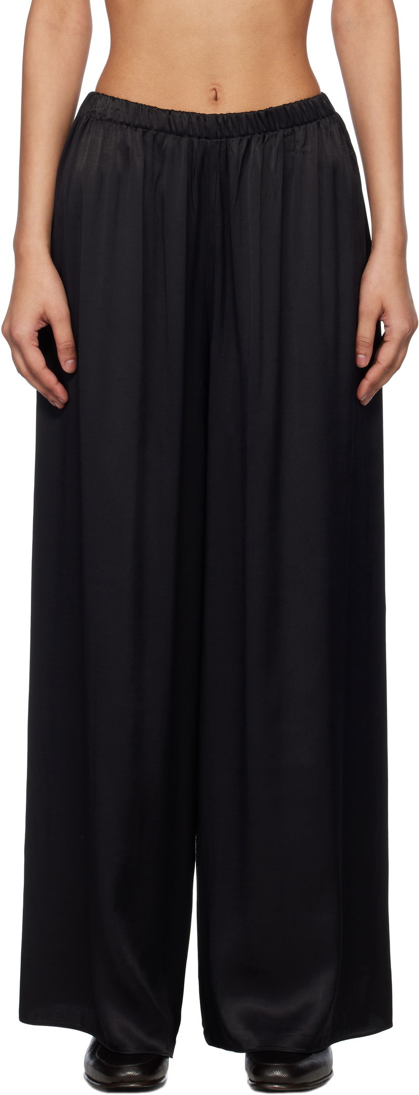 Hlače Bode Bode Roy Wide-Leg Trousers Črna | WRS25BT066