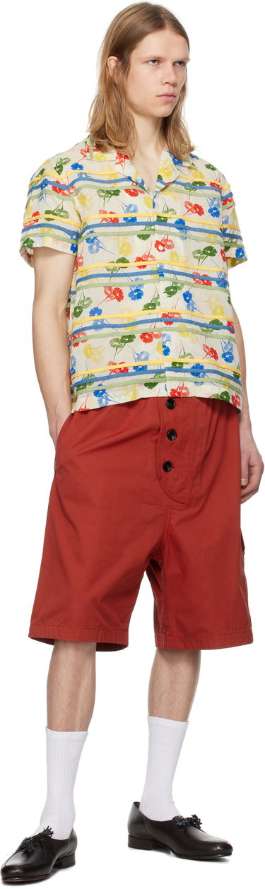 Srajce Bode Bode Flower Stamp Short Sleeve Shirt Bež | MRS25SH010, 3