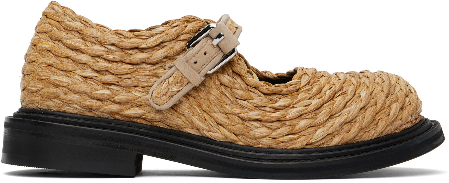 Nega čevljev Moschino Moschino Olivia Raffia Mary Jane Loafers Bež | MA10624C1M MX0 10A, 0