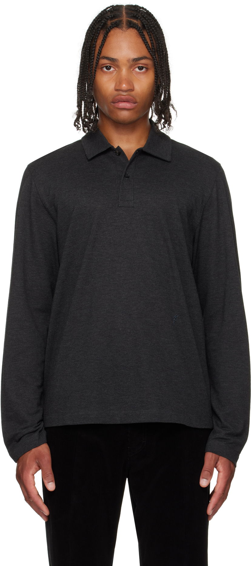 Polo majica FERRAGAMO Ferragamo Long Sleeve Polo Siva | 786358