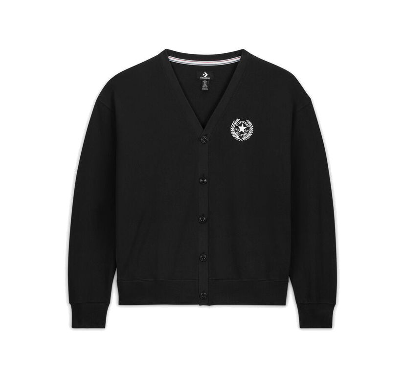 Pleteni pulover Converse Retro Embroidered Cardigan Črna | 10026000-A01