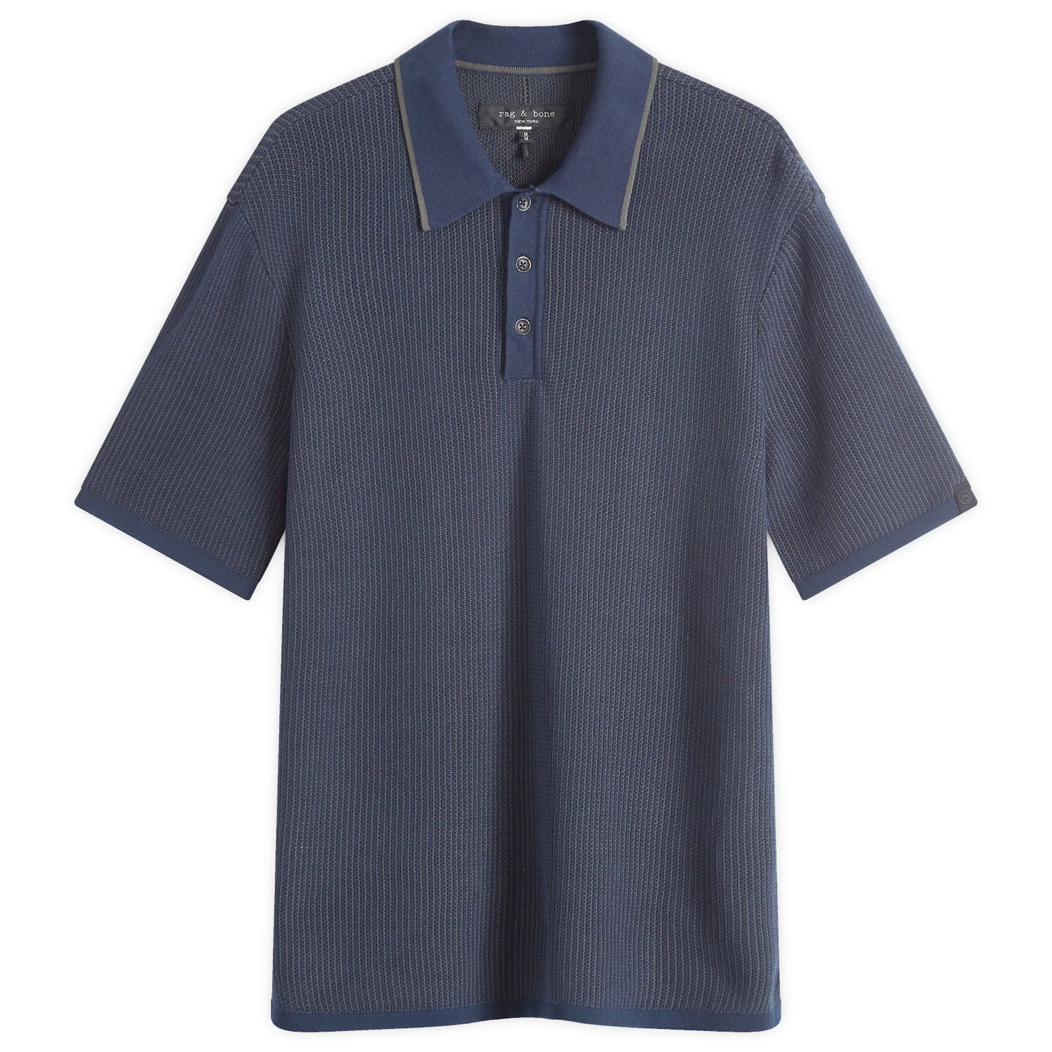 Polo majica rag & bone Harvey Knit Polo Modra | MBS24S017BC17, 1