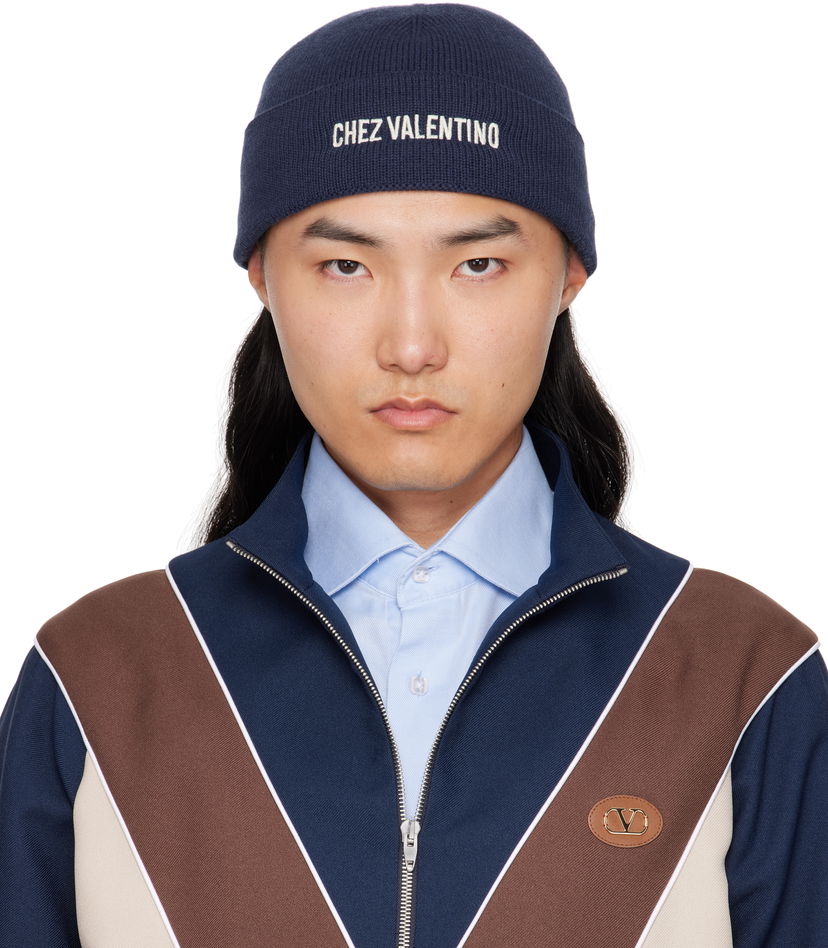 Beanie Valentino Valentino 'Chez Valentino' Wool Beanie Mornarica | 7Y2HB02RFZL