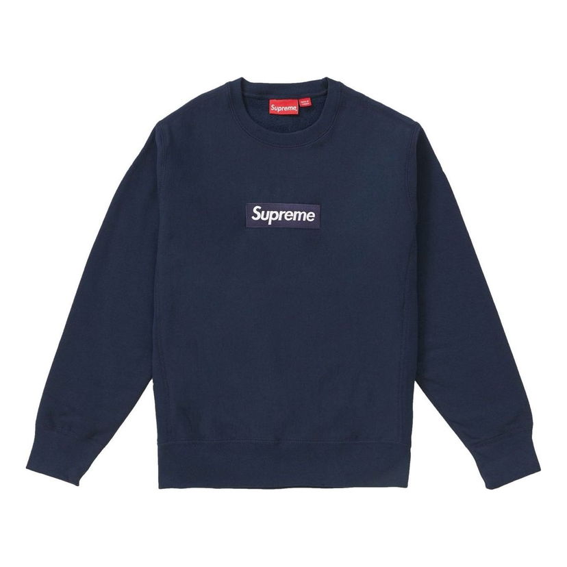Pleteni pulover Supreme Crewneck Box Logo Sweater Mornarica | SUP-FW18-1076