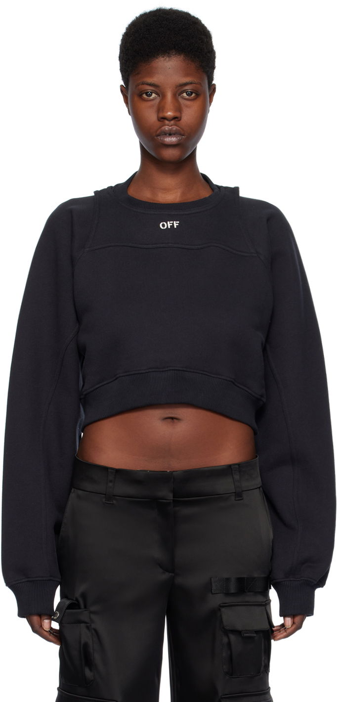 Pulover Off-White Black 'Off' Stamp Sweatshirt Črna | OWBA071C99FLE0011001