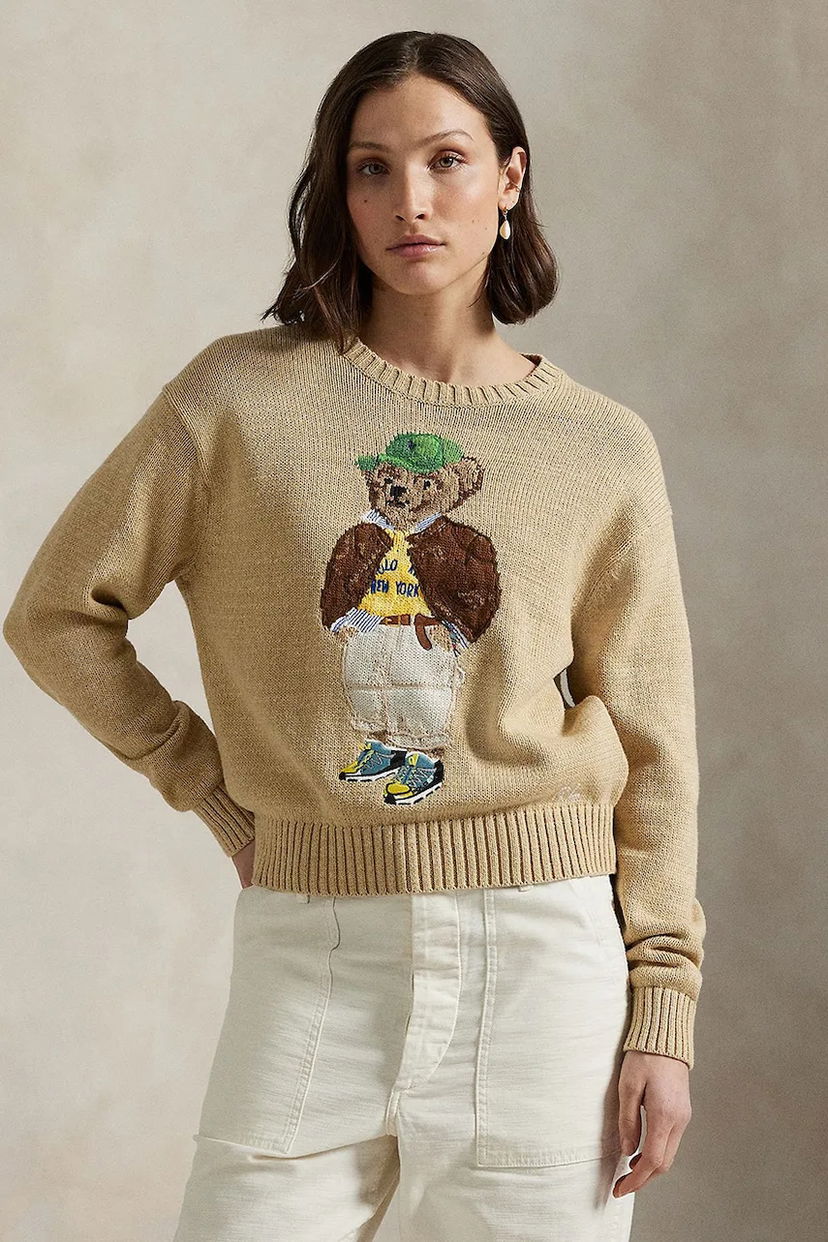 Pleteni pulover Polo by Ralph Lauren Polo Ralph Lauren Bear Sweater Bež | 211972121