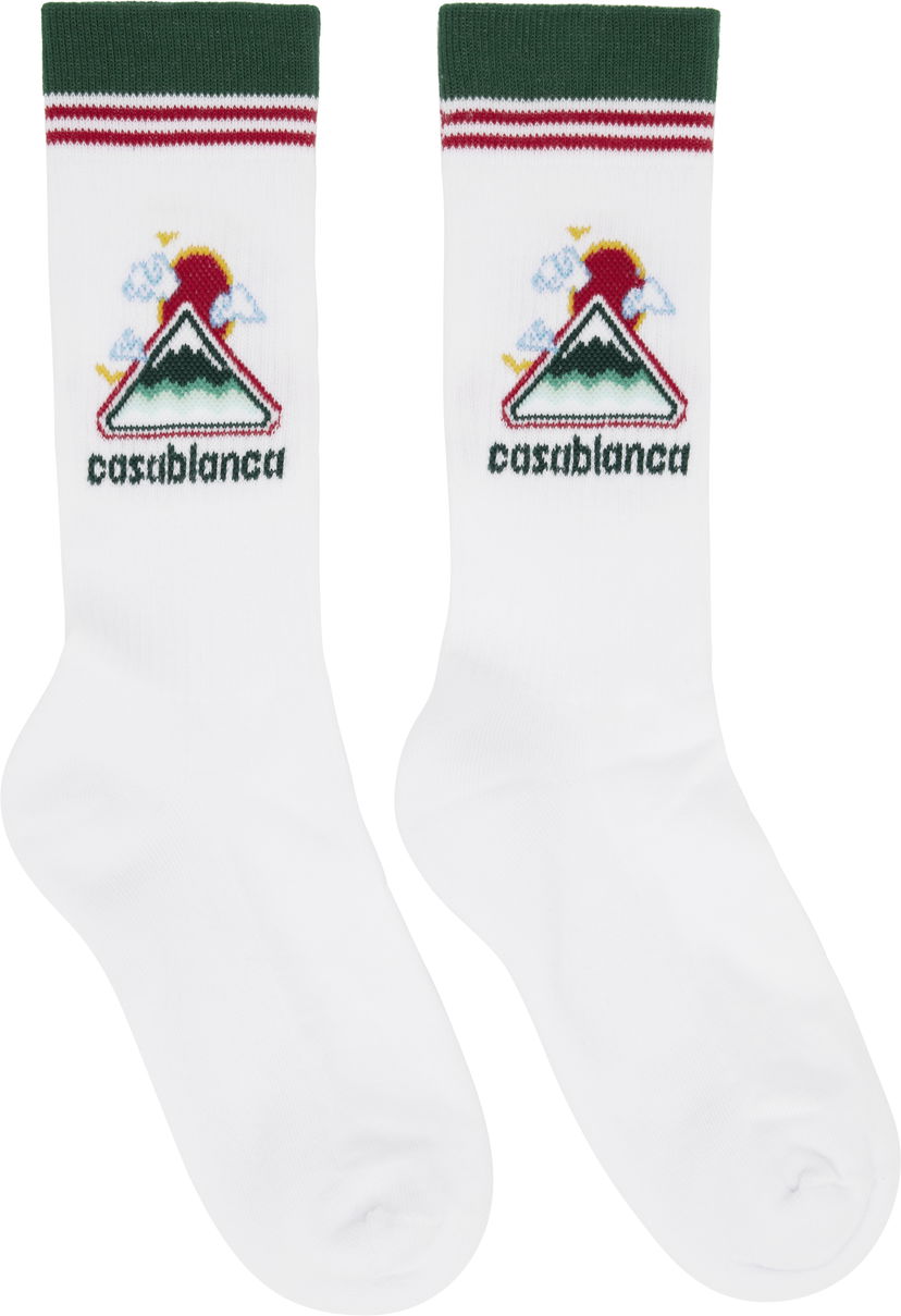 Nogavice Casablanca Casablanca Montagne Ondulee Socks Bela | APF25-ACC-010-02