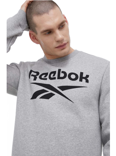 Pulover Reebok Fleece Stacked Logo Crew Sweatshirt Siva | H54793.