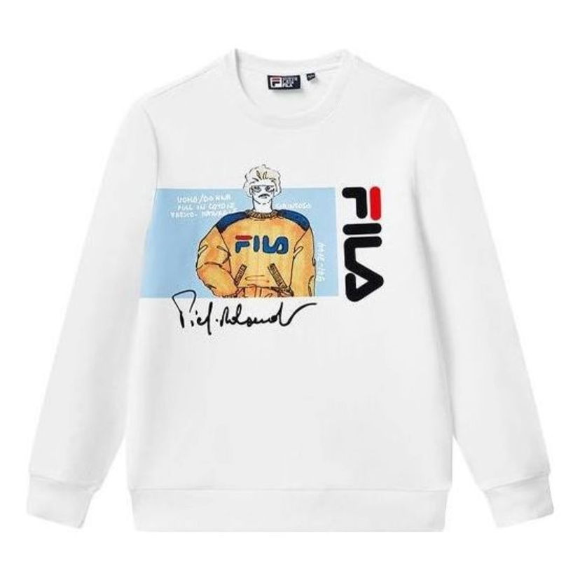 Pulover FILA Logo Graphic Sweater Bela | F11M118204F-WT