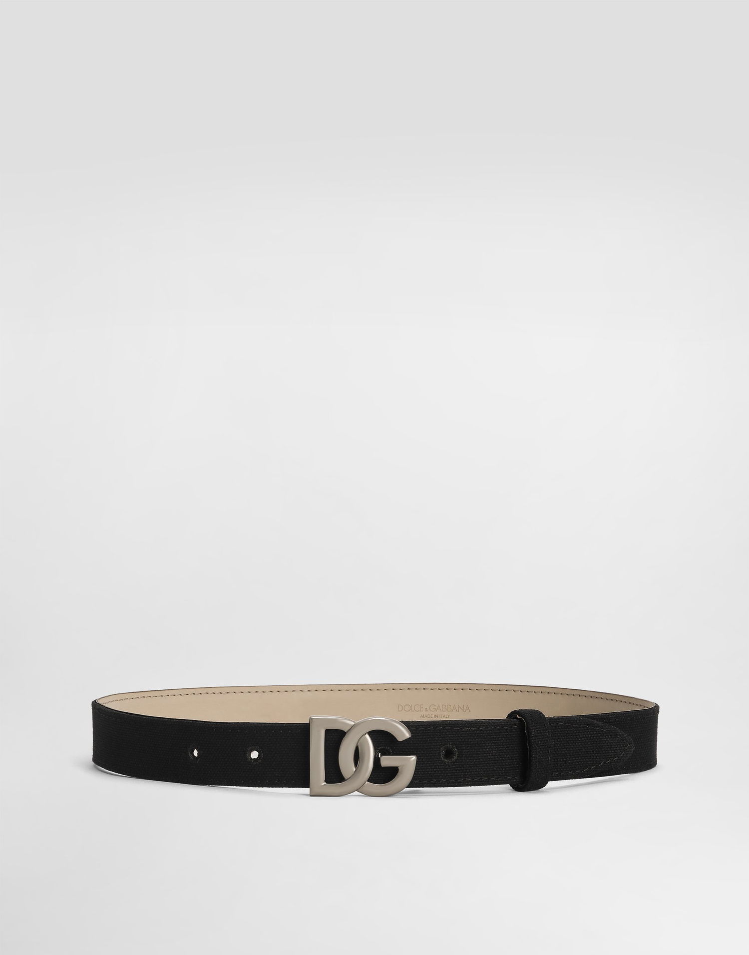 Pasovi Dolce & Gabbana Canvas Belt With Logo Buckle Črna | EC0083AT6618B939, 0
