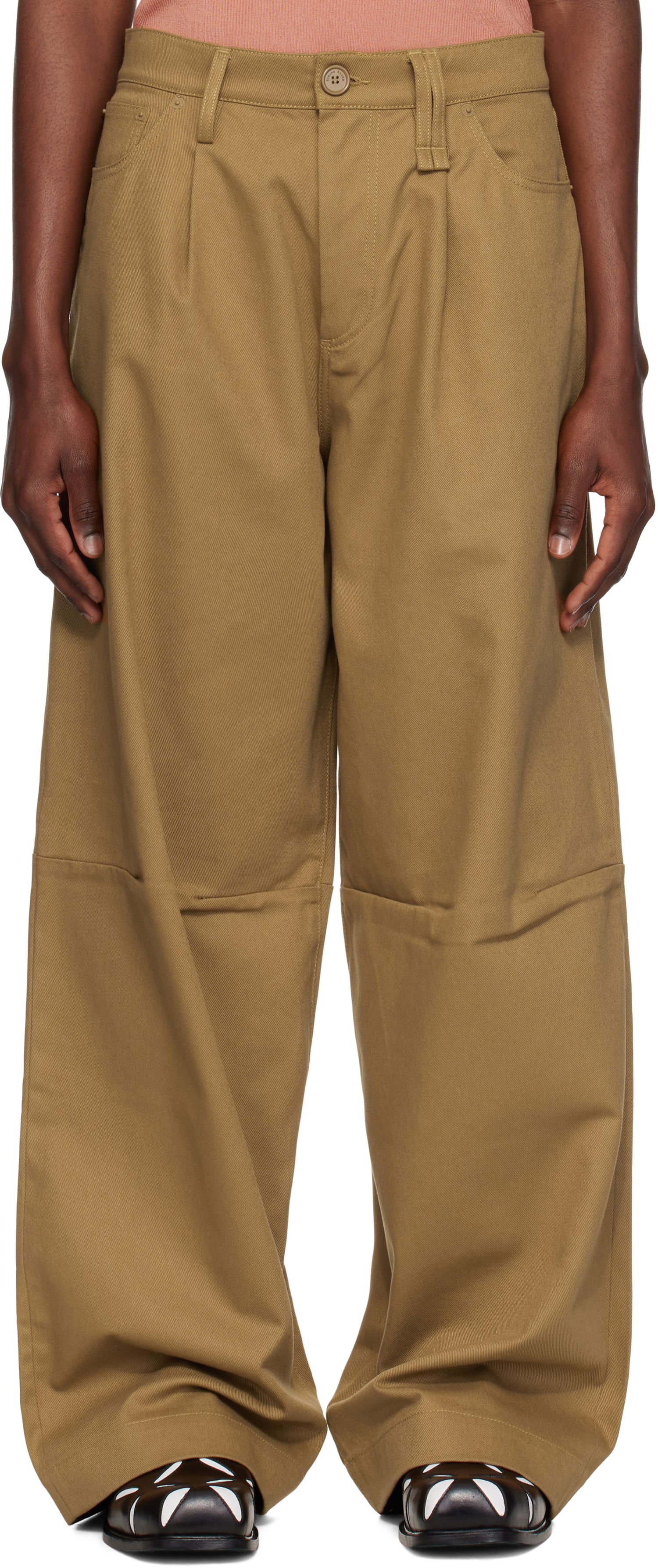 Hlače Simone Rocha Simone Rocha Embellished Puddle Trousers Rjava | 4131B 1074, 0