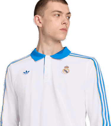 Polo majica adidas Originals adidas Originals Real Madrid Icon Long Sleeve Polo Shirt Bela | jn3065, 2
