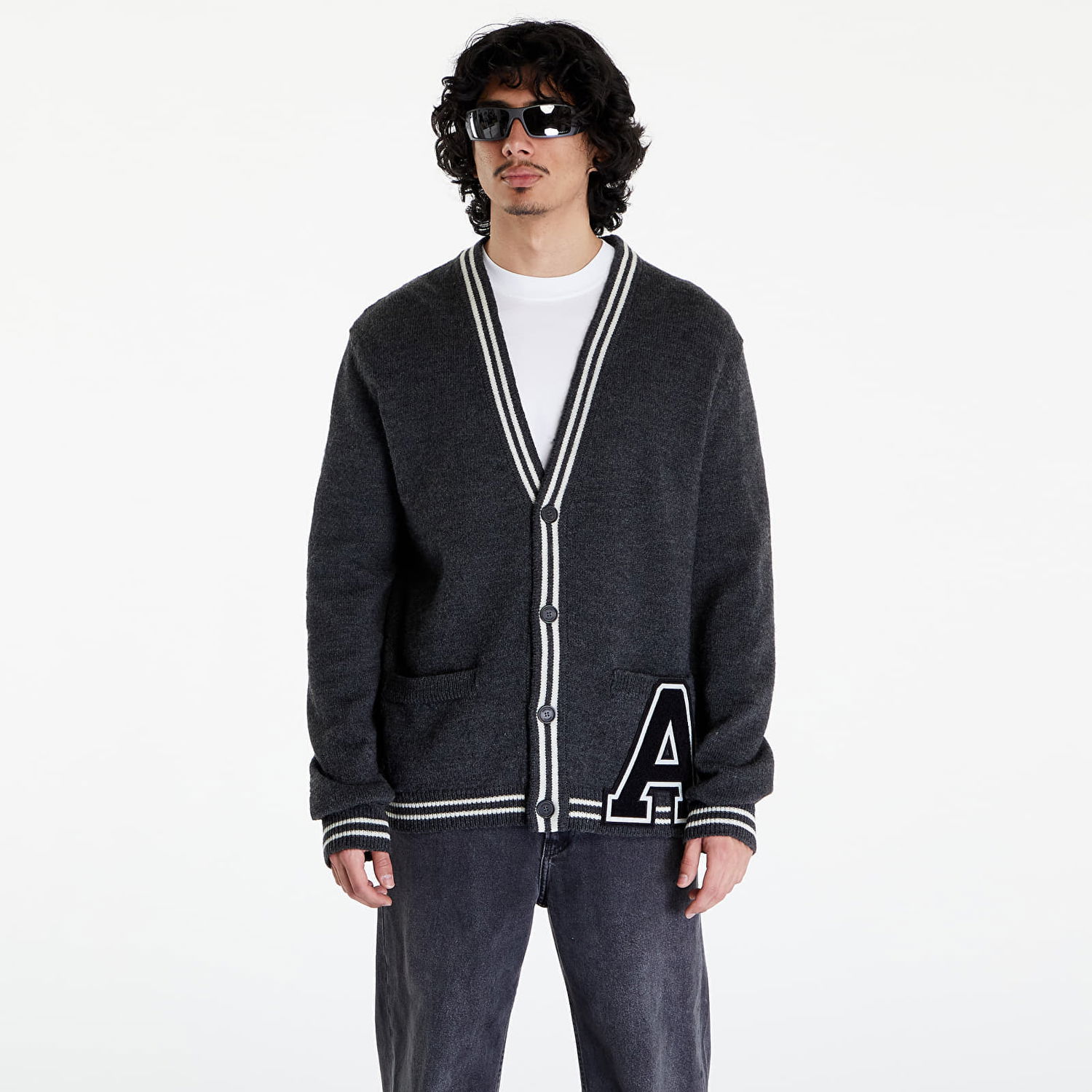 Pleteni pulover Ambush A Patch Knit Cardigan UNISEX Siva | BMHB003S24KNI0010710, 0