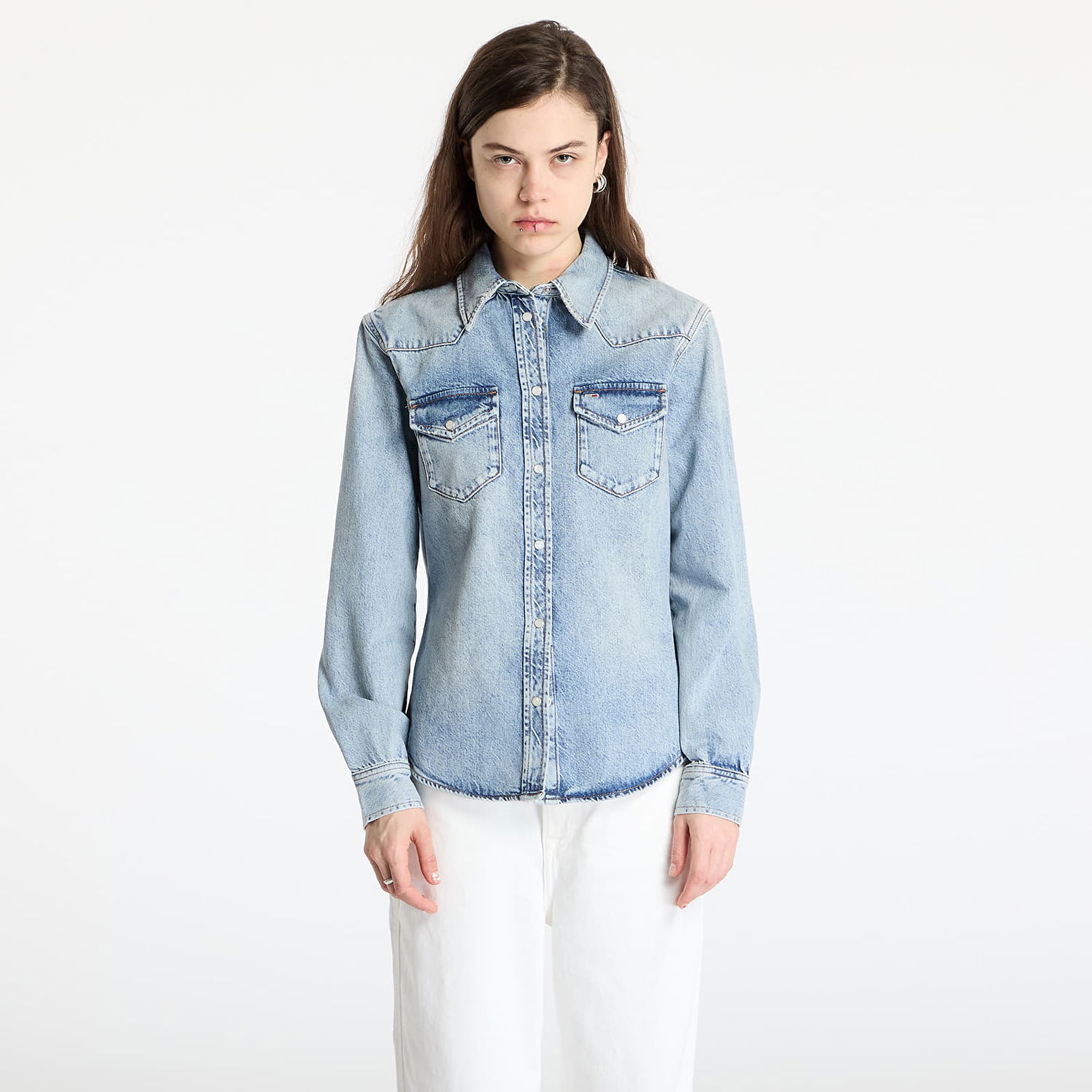 Srajce Tommy Hilfiger Tommy Jeans Regular Western Denim Shirt Modra | DW0DW21416 1AB, 0