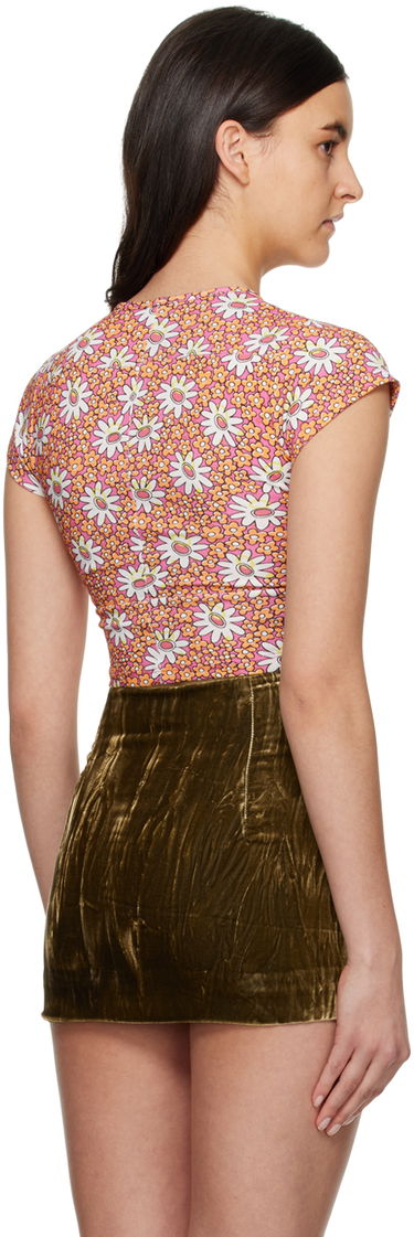 Krop-top Collina Strada Collina Strada Floral Print Cropped T-Shirt Roza | XX3236 DEADSTOCK JERSEY, 2