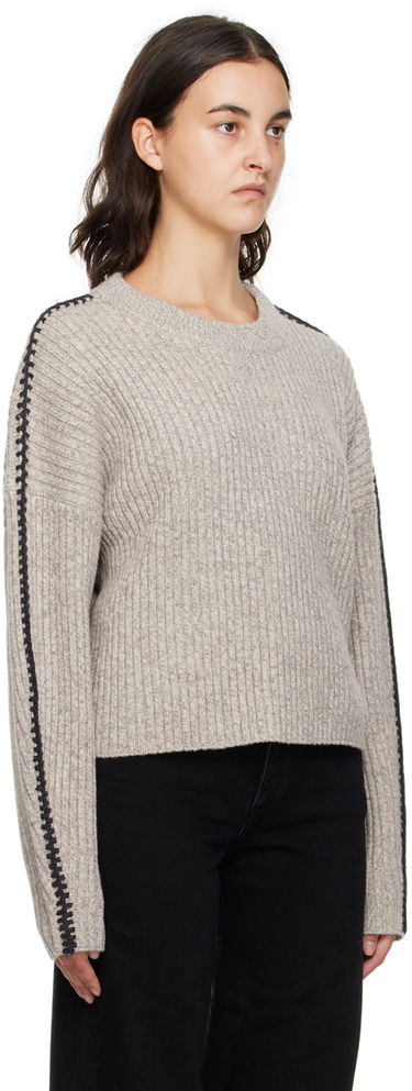 Pleteni pulover rag & bone Rag & Bone Ingrid Rib Knit Sweater Siva | WAS23F014FS14, 1