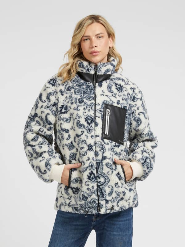 Parka GUESS Bandana Print Sherpa Bela | M3BL16WFSH2, 0