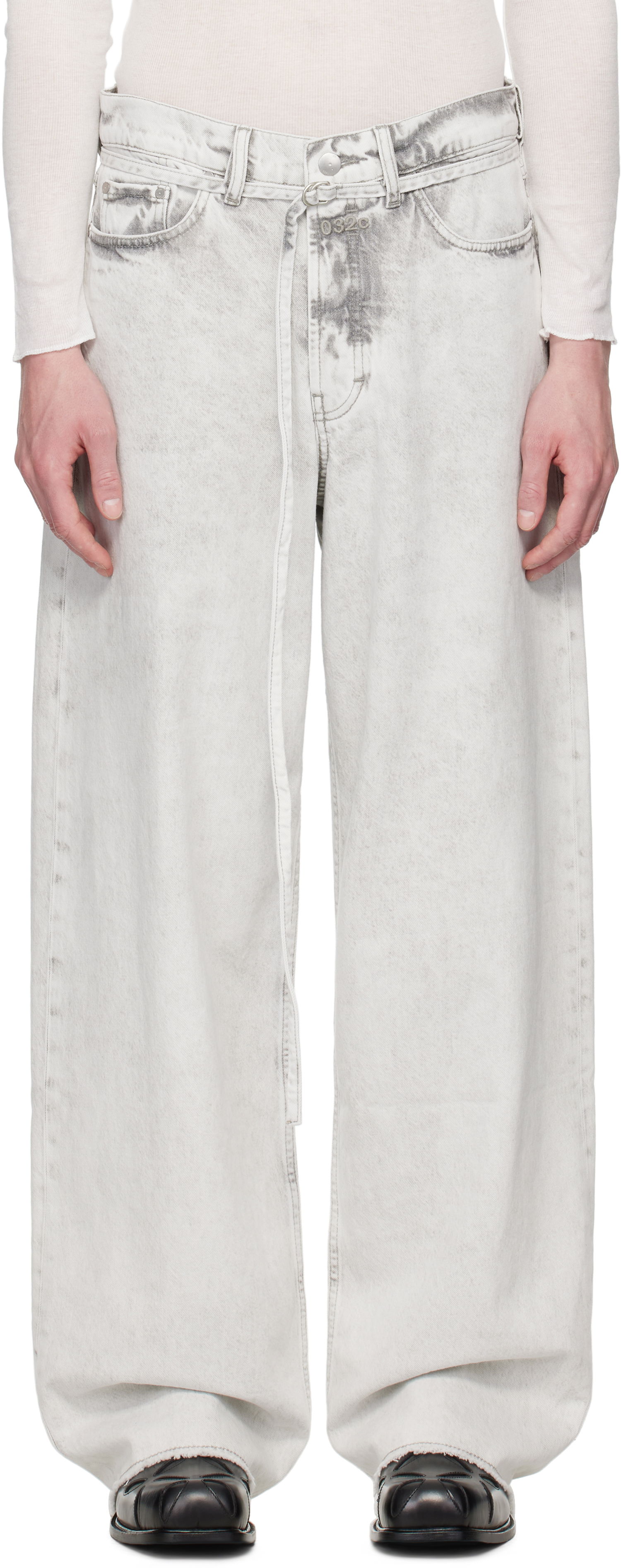 Kavbojke 032C 032c Down To Earth Wide Leg Jeans Siva | S25-URD-1063-150, 0