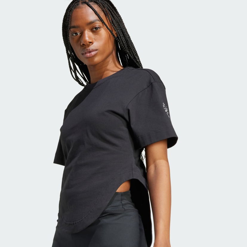 Majica adidas Performance adidas adidas by Stella McCartney Tričko adidas by Stella McCartney Sportswear Curved Hem Črna | IN3656