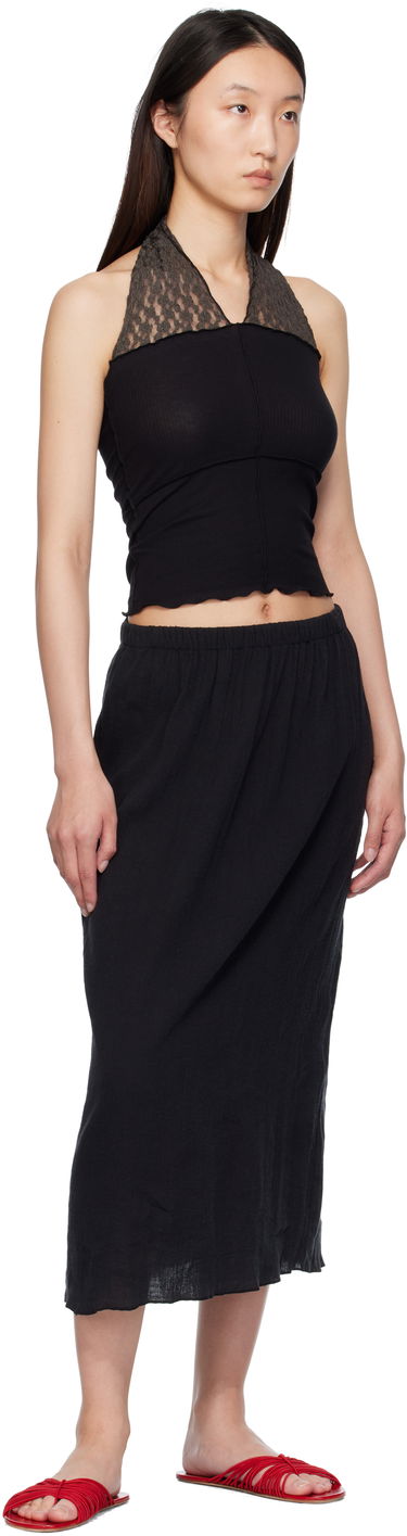 Majica brez rokavov Baserange Baserange Nehru Halter Top Črna | TONT-LA-SU25, 3