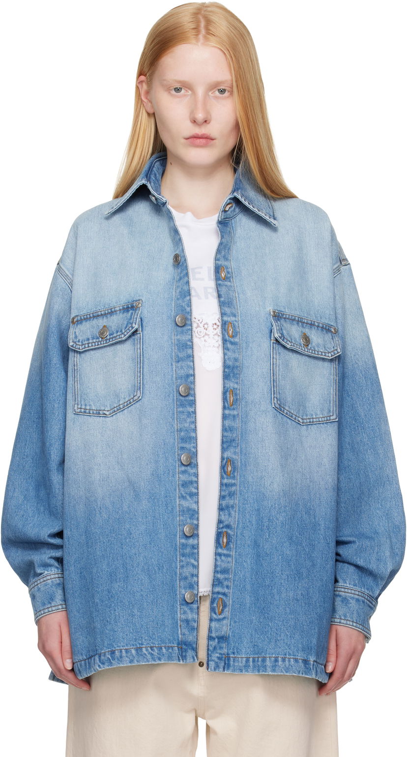 Srajce Stella McCartney Stella McCartney Iconic Denim Shirt Modra | 6D04113SQH27
