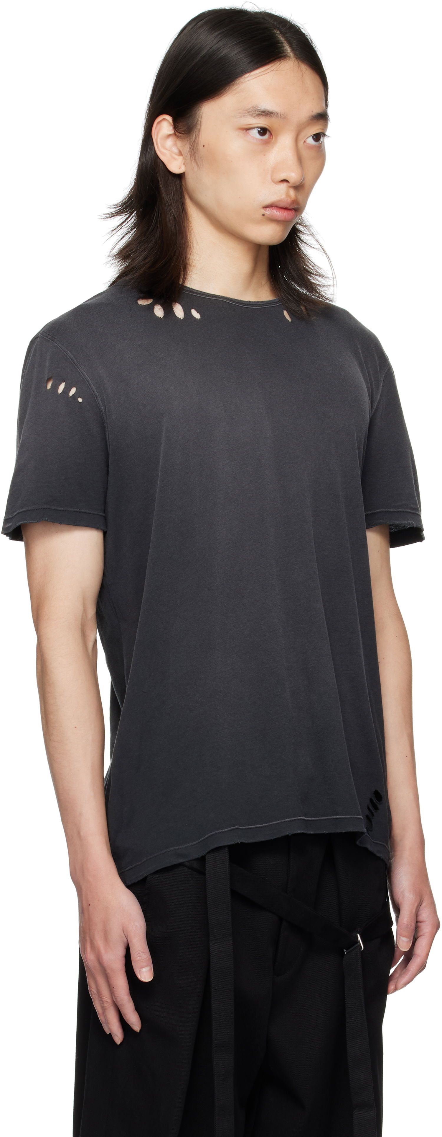 Majica Ann Demeulemeester Ann Demeulemeester Eternal Eagle Baptist Distressed T-Shirt Črna | B0013414-FA638-098, 1