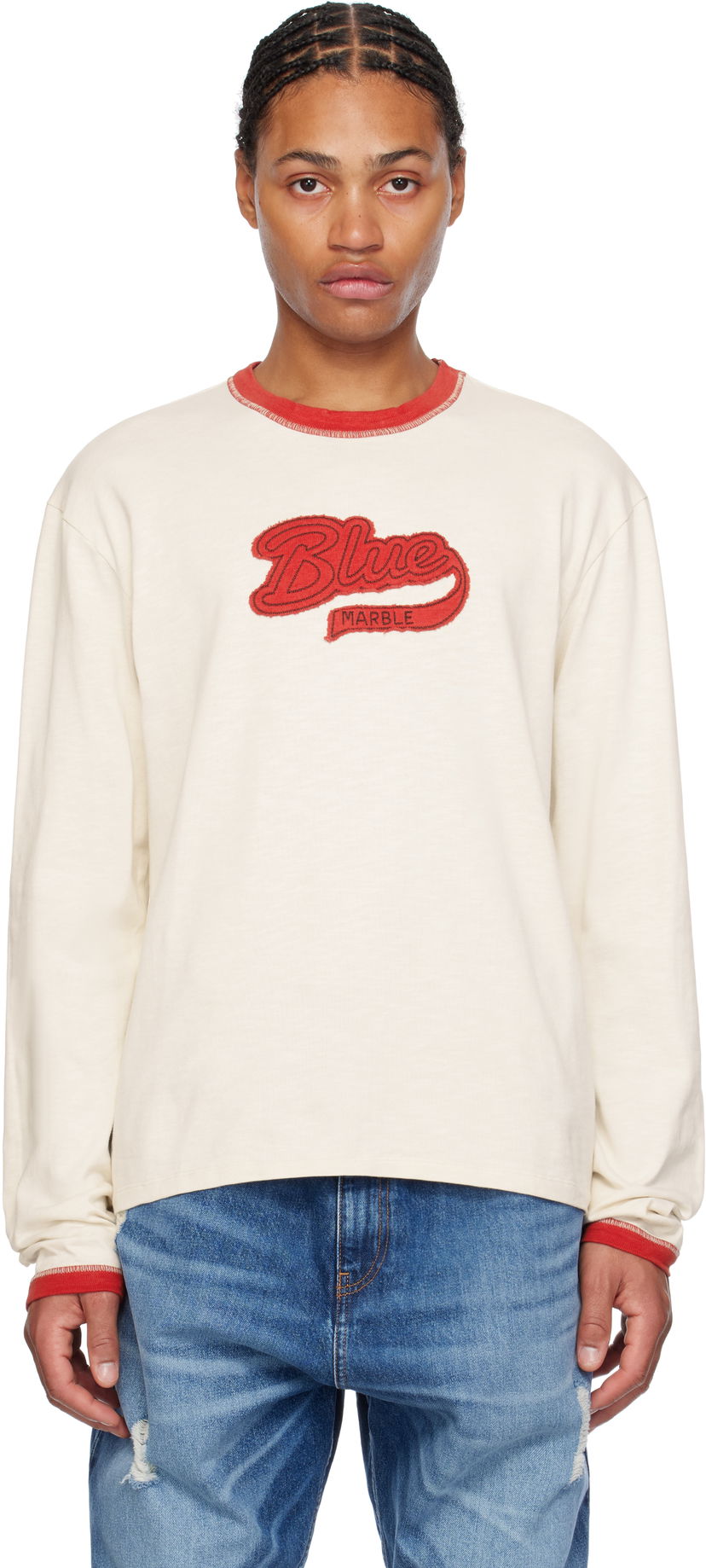 Pulover Bluemarble Cotton Flame Graphic T-Shirt Bela | TS49 JE36B24 WHT