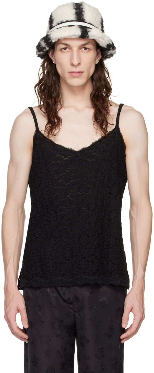 Majica brez rokavov Anna Sui Floral Lace Tank Top Črna | M1023J21