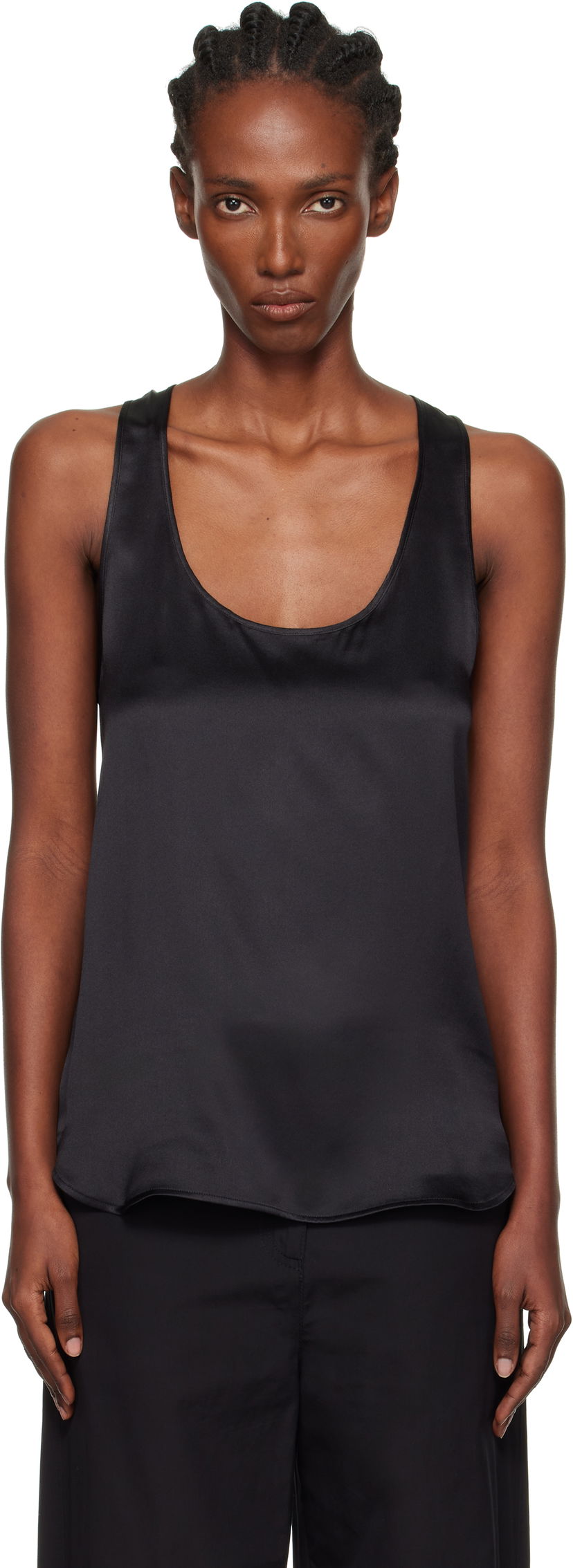 Majica brez rokavov WARDROBE.NYC WARDROBE.NYC Silk Tank Top Črna | W1137F25SE